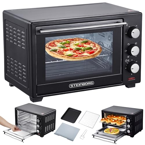 Produktbild: STEInBORG Mini Backofen 25L, 3in1, Ober-/Unterhitze, Konvektion, 1.600W