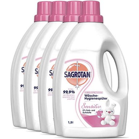 Sagrotan Wäsche-Hygienespüler 4x 1,5 Liter sensitiv 0% für saubere Wäsche 12,77