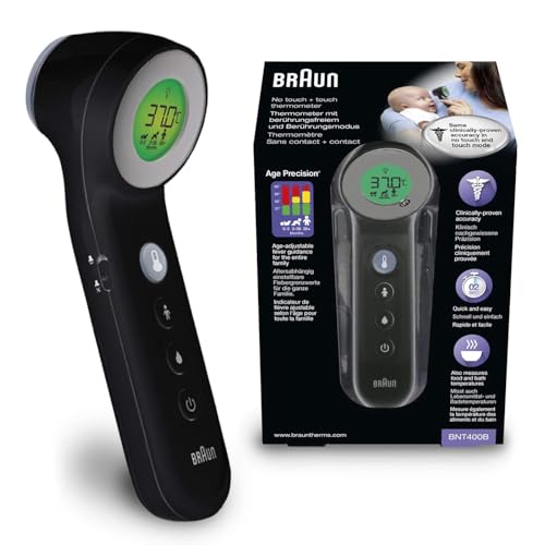 braun sensian 7 stirnthermometer kontaktlos age precision technologie, bnt400