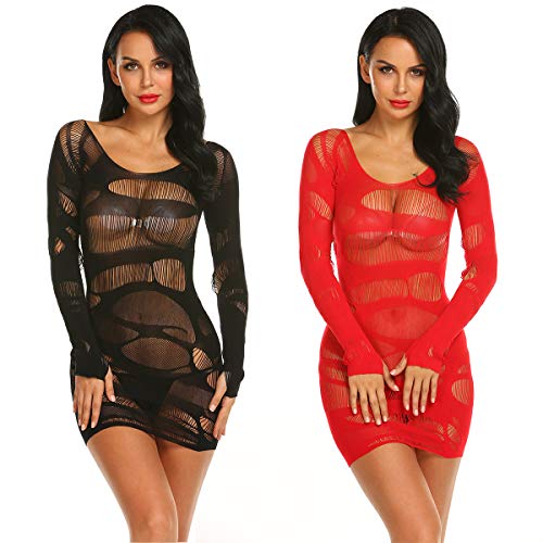 lovelybobo wetlook kleid rückenfrei 2-pack mit tiefem ausschnitt und reißverschluss
