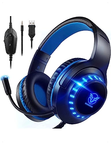 Pacrate gaming headset ps4 ps5 xbox nintendo switch pc, rgb kopfhörer mit mikrofon