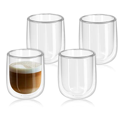 navaris doppelwandige gläser 4er set 350ml für cappuccino, latte, tee, cocktails