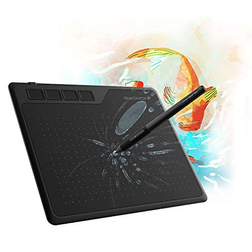 gaomon s620 grafiktablett, zeichentablett mit stift und 4 tasten für osu, malen, lernen