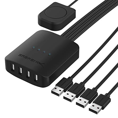 Produktbild: sabrent usb sharing switch 4 pcs 4 usb geräte plug & play 480 mbit/s drucker tastatur maus