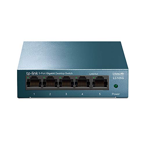 tp-link ls105g gigabit switch 5 ports mit 802.1p qos lüfterlos metallgehäuse