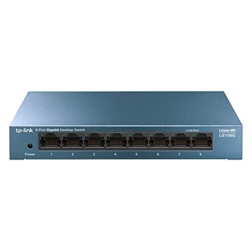 TP-Link TL-LS108G 8-Port Gigabit LAN Switch, lüfterlos, Metallgehäuse