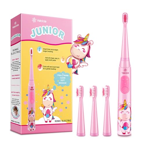 vakkia unicorn jada kinder elektrische zahnbürste, 3 modi, 31000 stroken, ipx7 wasserfest