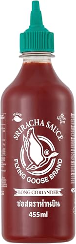 sriracha chilisauce flying goose, vegan, glutenfrei, 455 ml, scharf, aus thailand