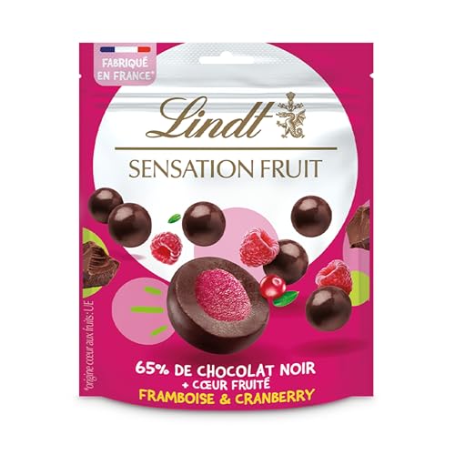 Produktbild: lindt schokolade himbeere cranberry dunkle kugeln 150 g fruchtfüllung pralinengeschenk