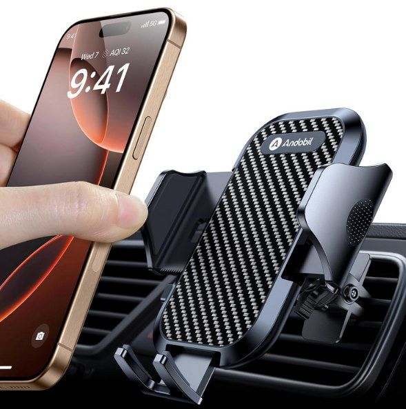 Produktbild: andobil Handyhalterung Kohlefaser mit sicherem Griff für Smartphones bis 9,19