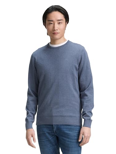 Produktbild: TOM TAILOR Herren Strickpullover Crewneck Vintage Indigo Melange XXL 1012819