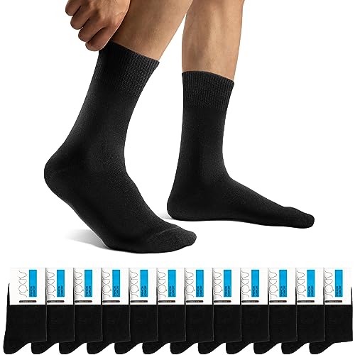 herren sportsocken 12 paar, falechay, schwarz, atmungsaktive baumwolle