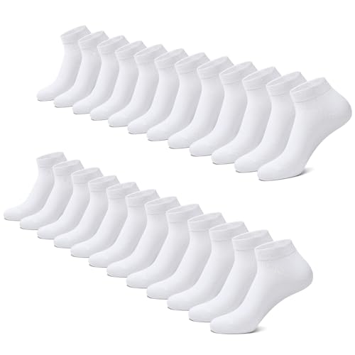 sneaker socken falary herren damen 12 paar kurze baumwolle weiß 39-42