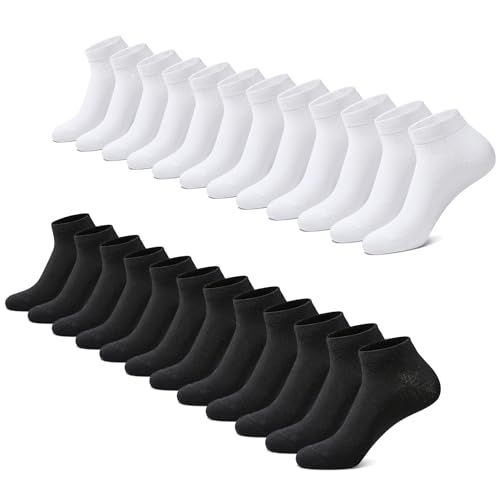 Entdecke die FALARY Sneaker Socken: 12 Paar aus atmungsaktiver Baumwolle in Schwarz-Weiß. Ideal für Komfort und Stil, perfekt für Herren und Damen!