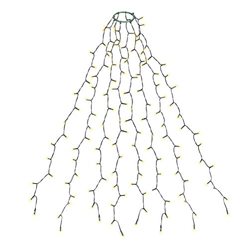 salcar 2m led lichterkette für christbaum mit ring und 8 girlanden warmweiß