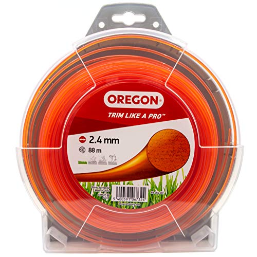 Oregon trimmerfaden 2,4mm für rasentrimmer, motorsensen, 88m spule, orange