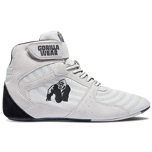 Entdecke die Gorilla Wear Perry High Tops Pro in Wei  die idealen Fitness- und Bodybuilding-Schuhe fr Damen und Herren. Bequem, stylisch und optimalen Halt!