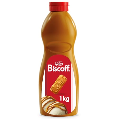 Lotus Biscoff Dessert Sauce, vegane Topping-Sauce aus Karamellkeksen, 1kg Squeeze Bottle, ohne künstliche Aromen und Farbstoffe