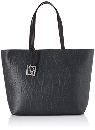 armani exchange damen shopping handbag schwarz 28x11x40 cm liz offen