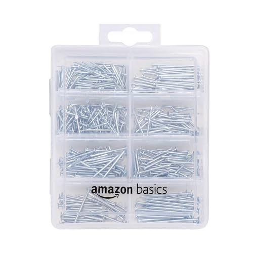 Amazon Basics Nagel-Set 550 Stück, Senkkopf-Nägel, Drahtnägel, Bilderrahmen-Nägel