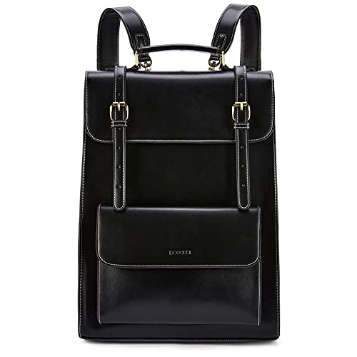 ecosusi laptop rucksack damen 15,6 zoll wasserdicht leder schulrucksack uni reisen