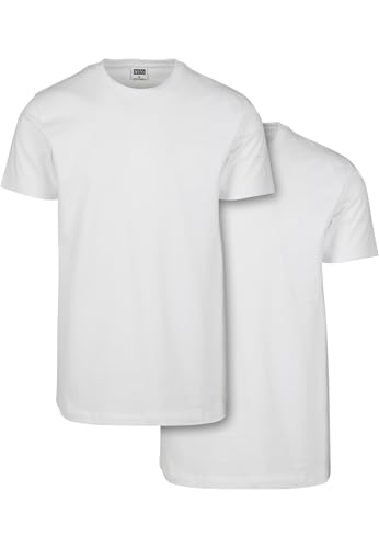 urban classics basic t-shirt 2-pack herren weiße tees, gr. s