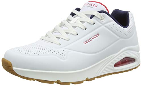 Produktbild: Skechers Uno Stand On Air Herren Sneaker, Weiß Durabuck, Navy Rot, 47.5 EU