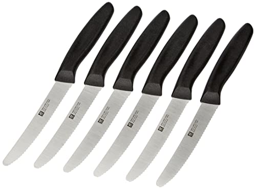 zwilling twin grip küchenmesser-set, 6-teilig, 12 cm klingen, rostfreier stahl, schwarz