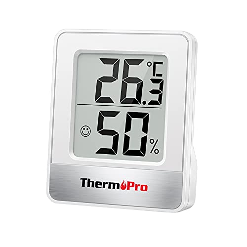 ThermoPro TP49 digitales thermo-hygrometer innen mit smiley-indikator, weiß