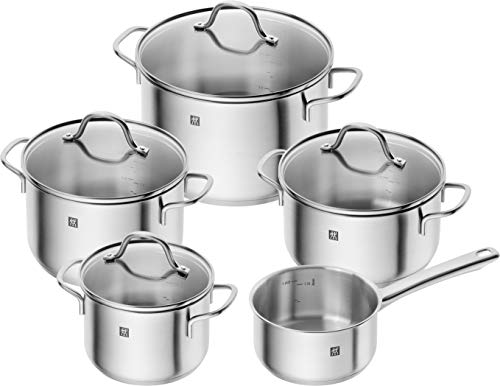 zwilling flow kochtopf-set 5-teilig induktionsgeeignet edelstahl silber