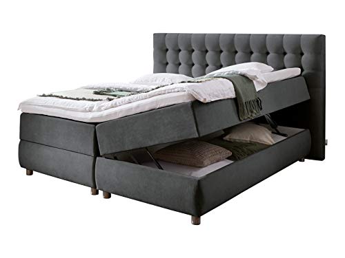 boxspringbett 160x200 cm Atlantic Home Collection tina mit topper und bettkästen anthrazit