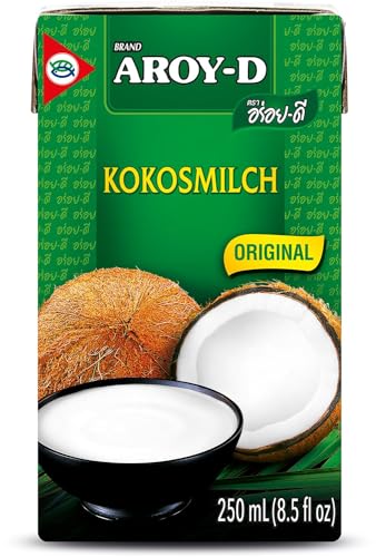 Produktbild: Aroy-D kokosnussmilch 12 x 250 ml - ideal für kochen, backen, desserts, suppen, smoothies