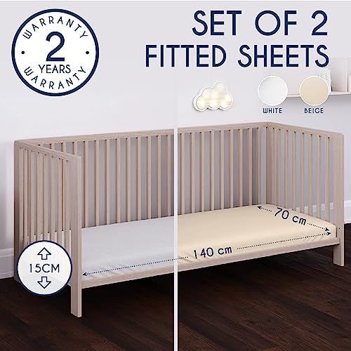 Spannbettlaken 2er Set 70x140cm 100% Baumwolle Jersey