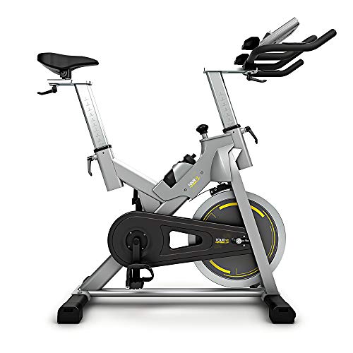 bluefin fitness tour sp hometrainer bike - trainingsfahrrad mit kinomap app, bluetooth, schwarz-grau-silber