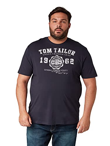 tom tailor herren t-shirt plussize mit logo-print gr. 3xl - 5xl ab 5,07