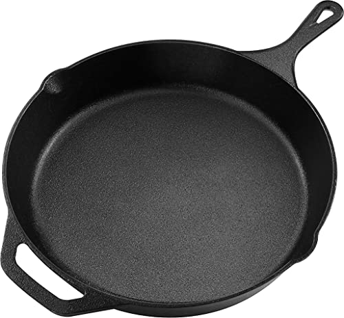 kichly gusseisen skillet 12 zoll, vorgegart, kochgeschirr für innen und außen