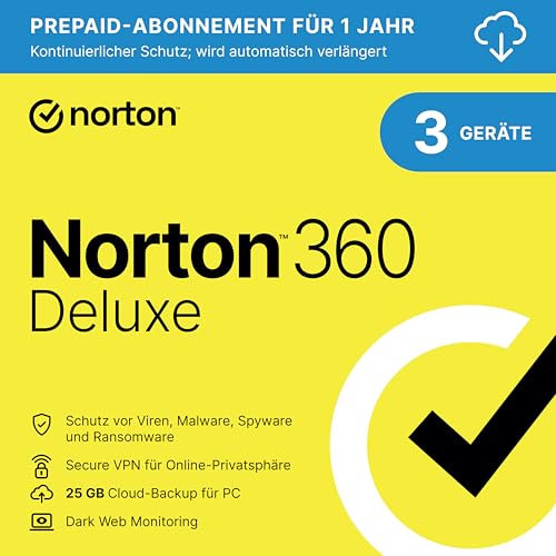 norton 360 deluxe 2025 aktivierungscode für 3 geräte 1 jahr per email