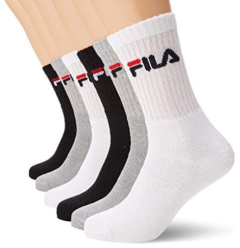 fila sportsocken herren 6er pack größe 43-46 atmungsaktiv baumwollmischung