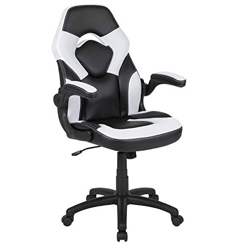 gaming chair flash furniture x10, ergonomischer bürostuhl, verstellbar, schwarz/weiß