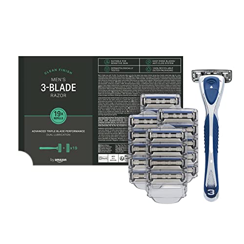 men's razor by amazon mit triple blade und 19 ersatzklingen