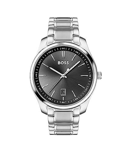 boss herren analog quarzuhr circuit silbernes edelstahlarmband 1513730