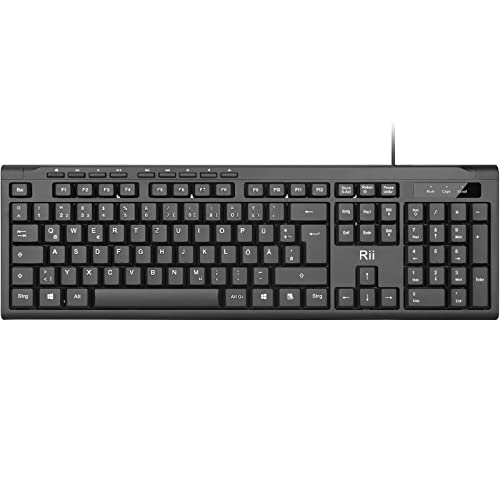 riii tastatur kabelgebunden usb, slim tastatur für pc, laptop, mac, windows, qwertz deutsch