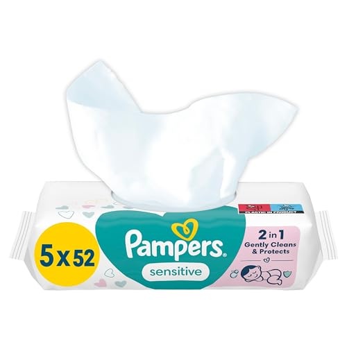 pampers sensitive feuchttücher 5 x 52 stück ohne duft sanfte reinigung