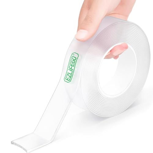 EZlifego Doppelseitiges Klebeband Transparent, Extra Stark, Abnehmbar, 3 Meter