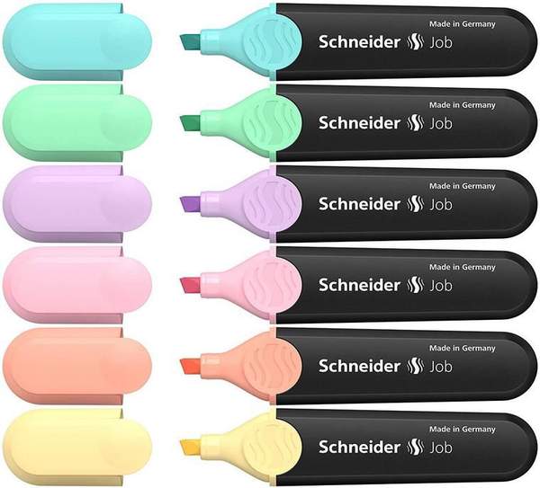 schneider job 150 pastell textmarker 6er set für 3,99 euro statt 8 euro