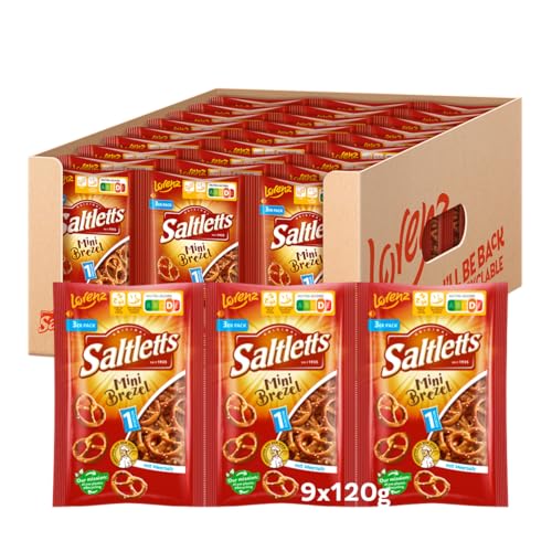Produktbild: Saltletts Mini Brezel 9 x 120 g | vegan | LORENZ