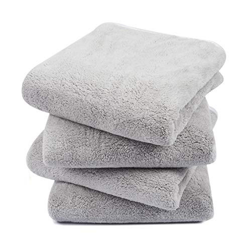 mikrofaser handtücher 4er pack, stark saugfähig, schnelltrocknend, 40cm x 76cm, hellgrau, kinHwa