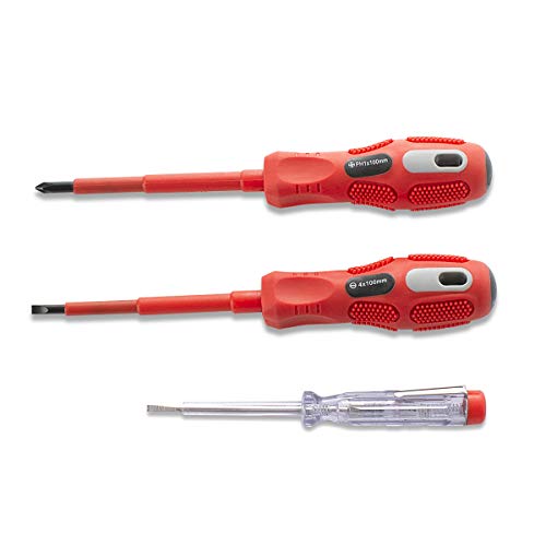 finder isolierter elektriker schraubendreher set 3-teilig schlitz kreuzschlitz