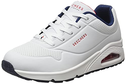 skechers uno stand on air damen sneakers white durabuck navy rot 39.5 eu