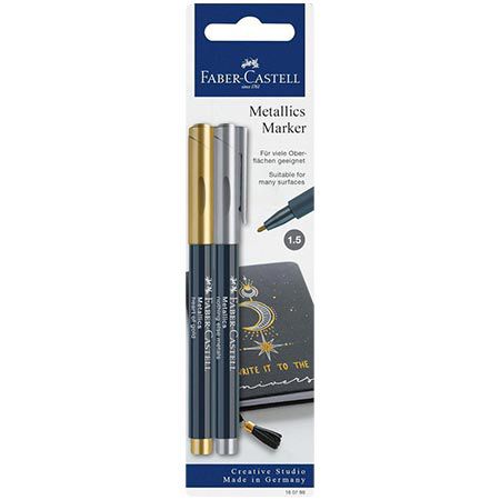 faber-castell metallics marker 2er set mit faserspitze für 2,49 euro
